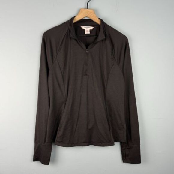 Tommy Bahama Jackets & Blazers - Tommy Bahama Golf Womens Textured Nylon L/S 1/4 Zip Active Jacket Black Size XL